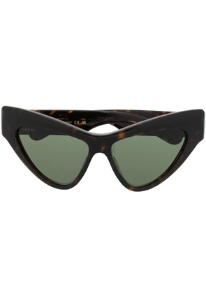 Gucci Eyewear super cat-eye frame sunglasses - Brown