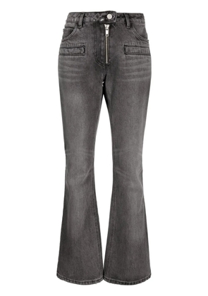 Courrèges mid-rise cotton flare jeans - Grey