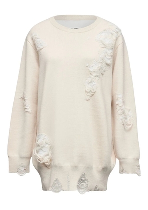 MM6 Maison Margiela distressed sweatshirt - Neutrals
