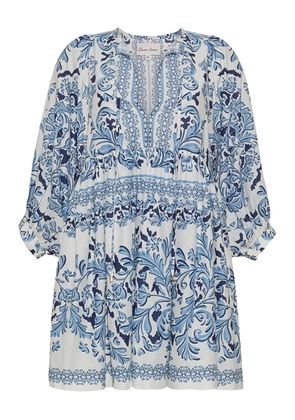 Cara Cara baroque-print mini dress - White