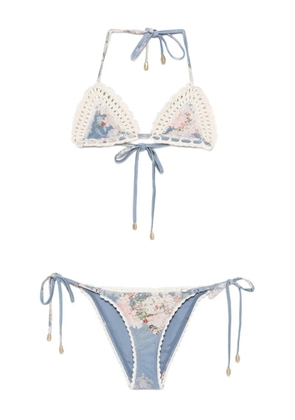 ZIMMERMANN floral-print bikini - Blue