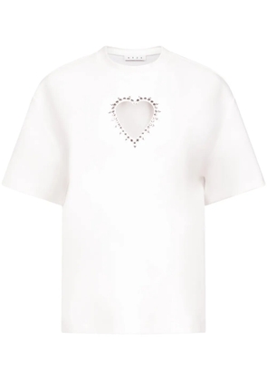 AREA crystal-embellished cut-out T-shirt - White