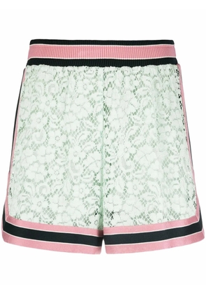 Dolce & Gabbana contrast-stripe lace shorts - Grey