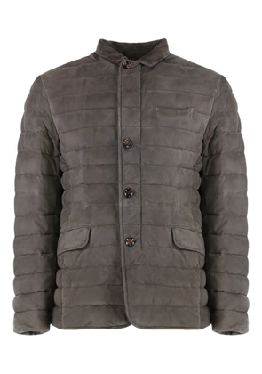 Moorer Zavyer quilted suede jacket - Grey