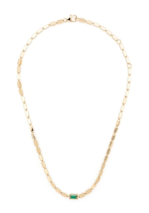 Suzanne Kalan 18kt yellow gold Block-Chain emerald baguette link necklace