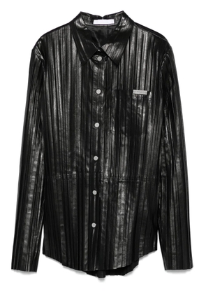 Helmut Lang pleated leather shirt - Black