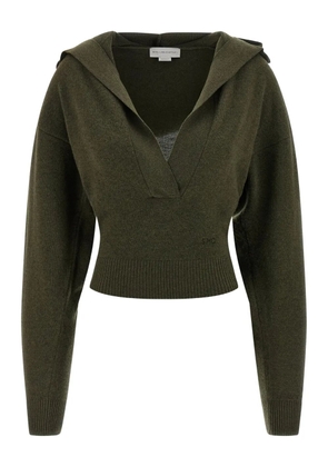 Stella McCartney hooded V-neck sweater - Green