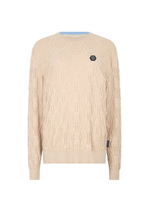 Philipp Plein monogram-pattern round-neck sweater - Neutrals