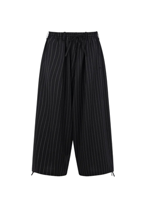 Y-3 pinstripe-pattern trousers - Black