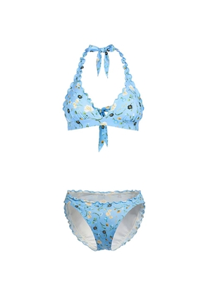 Seafolly ruffled floral-print bikini - Blue