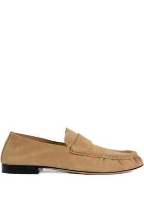 The Row penny suede loafers - Neutrals