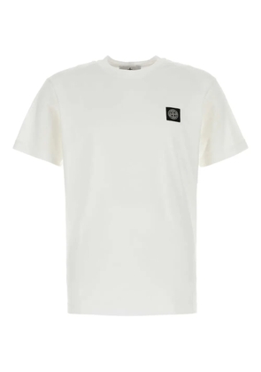 Stone Island logo-patch cotton T-shirt - White
