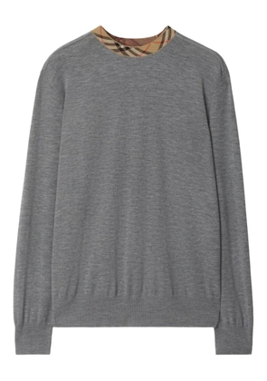 Burberry check-trim wool sweater - Grey