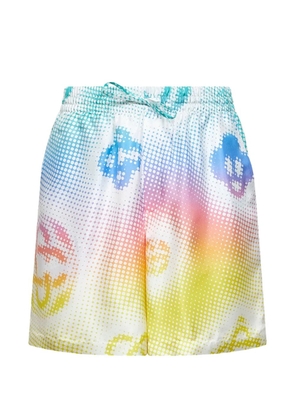 Casablanca elasticated drawstring monogram print shorts - White