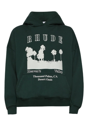 RHUDE graphic-print hoodie - Green
