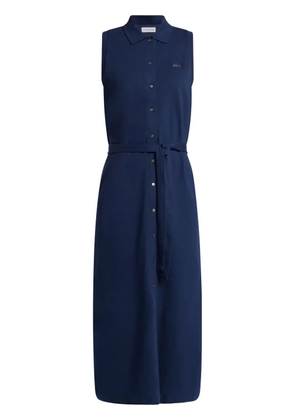 Lacoste logo-patch cotton dress - Blue