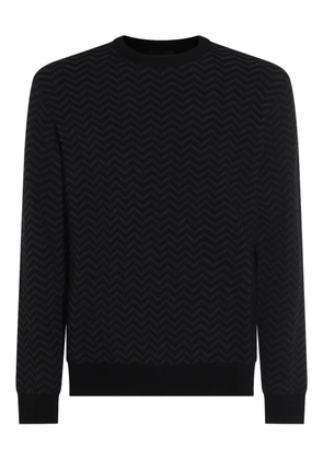 Giorgio Armani chevron-pattern sweater - Black