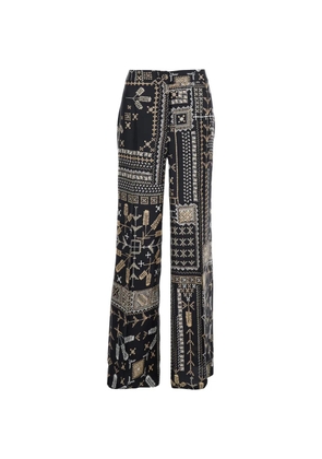 Momoni geometric-pattern trousers - Black