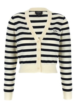 A.P.C. striped button cardigan - Blue