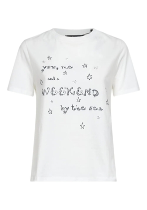Weekend Max Mara lettering-print cotton t-shirt - White
