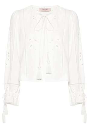 TWINSET embroidered hook-eye blouse - Neutrals