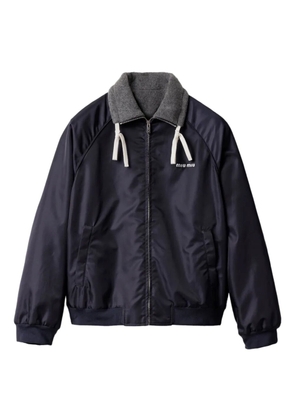 Miu Miu reversible embroidered-logo bomber jacket - Blue