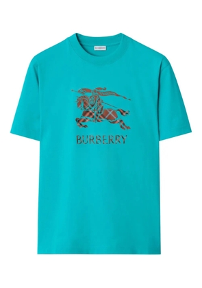 Burberry equestrian-logo cotton T-shirt - Blue