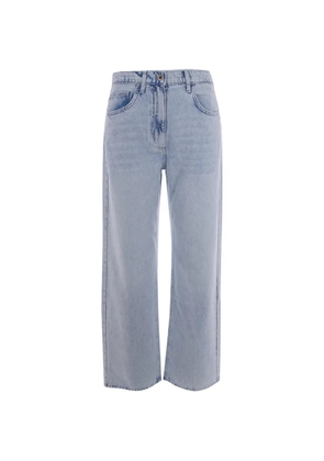 Patrizia Pepe logo-embroidery denim jeans - Blue