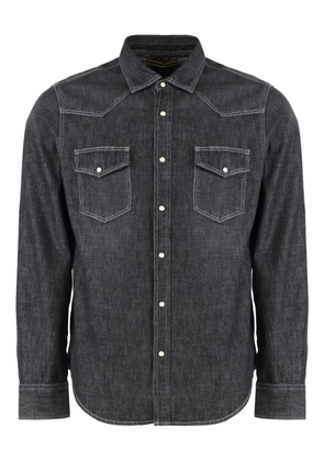 Moorer denim flap-pocket shirt - Blue