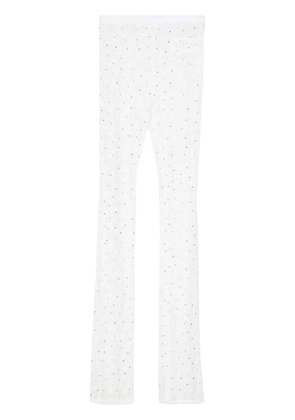 Alessandra Rich floral-lace semi-sheer leggings - White