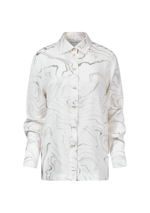 Mia Peculiar pearl-button shirt - Neutrals