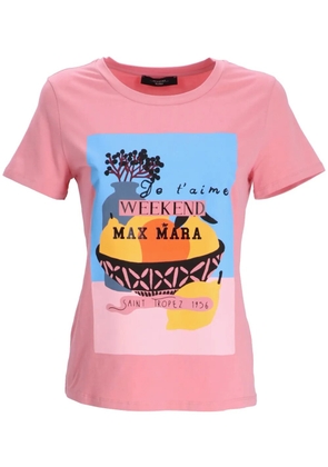 Weekend Max Mara graphic-print cotton T-shirt - Pink