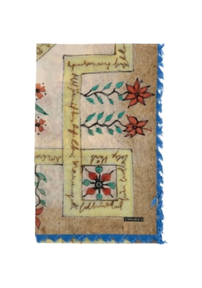 Faliero Sarti floral-print fringe scarf - Neutrals