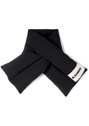 Jil Sander logo-patch padded scarf - Black