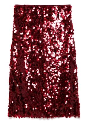 Vince Paillette Bias midi skirt - Red