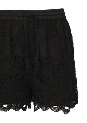 PINKO lace scalloped-hem shorts - Black