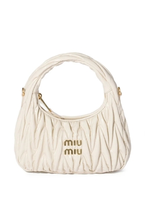 Miu Miu Wander matelassé patent leather bag - Neutrals