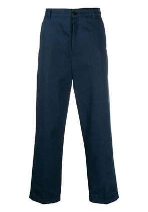 Kenzo logo-patch straight-leg trousers - Blue