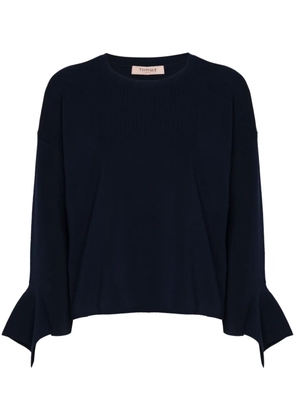 TWINSET ruffled crew-neck sweater - Blue