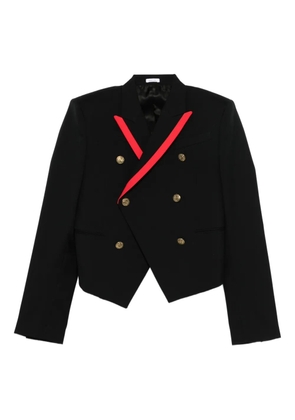 Alexander McQueen double-breasted trim blazer - Black