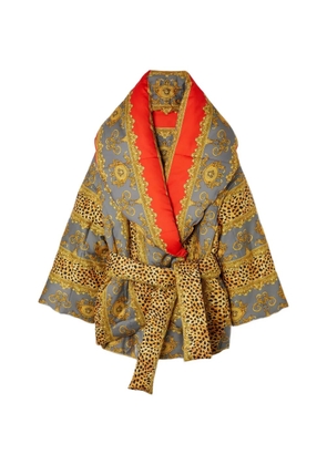 Versace baroque-print puffer jacket - Grey