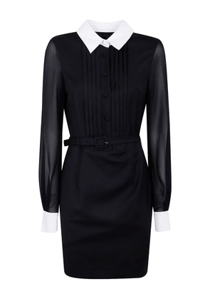 Blugirl pleated-front collared belted day dress - Black