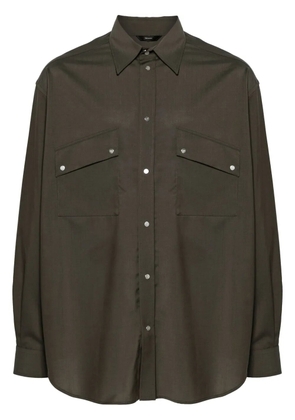 FENDI pleat-detail shirt - Green
