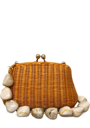 SERPUI wicker blair clutch bag - Brown