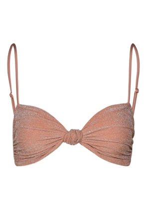 Johanna Ortiz Heliconia knot bikini top - Pink
