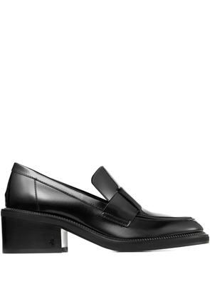 Jimmy Choo 50mm Tylor leather block-heel loafers - Black