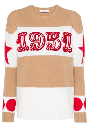 Max Mara Dirce 1951-motif striped jumper - Brown