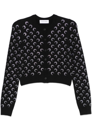Marine Serre Moon rhinestoned cardigan - Black