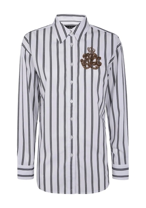 Lauren Ralph Lauren striped beaded-embellished shirt - White