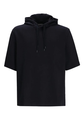 Emporio Armani jacquard jersey short-sleeve hoodie - Black